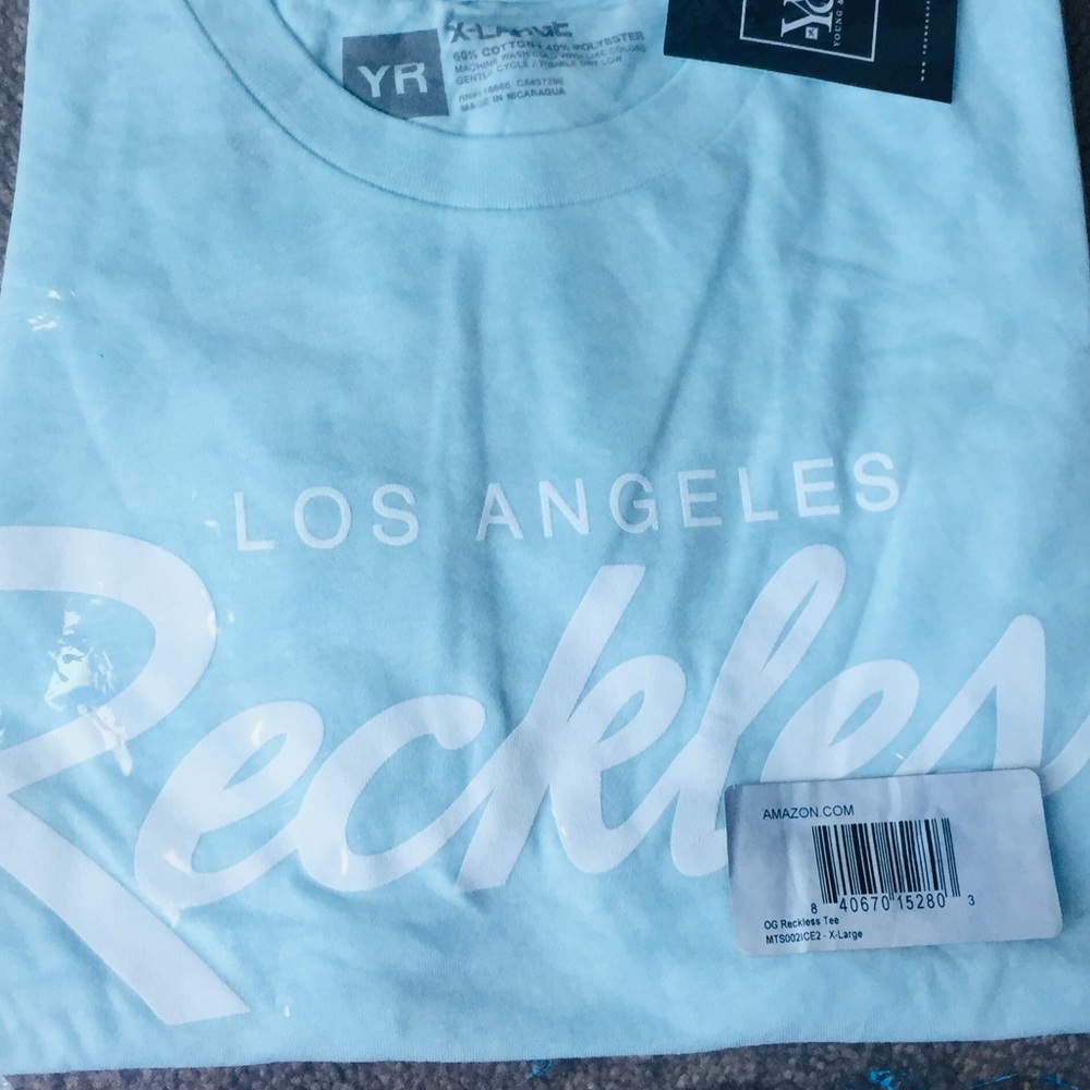 🎓YOUNG AND RECKLESS OG Tee Baby Blue - Picture 4 of 5